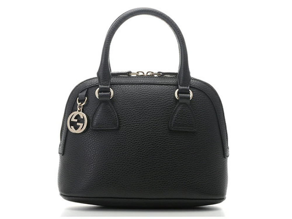 Gucci Shoulder Bag Handbag Black Leather